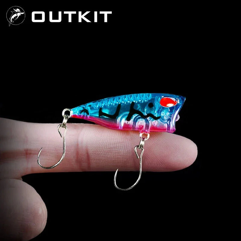 New 1pcs 4cm 3g mini Popper Hard Bait Minnow Fishing Lure Crankbait Wobbler Tackle Isca Poper Floating Top Water pike Lures