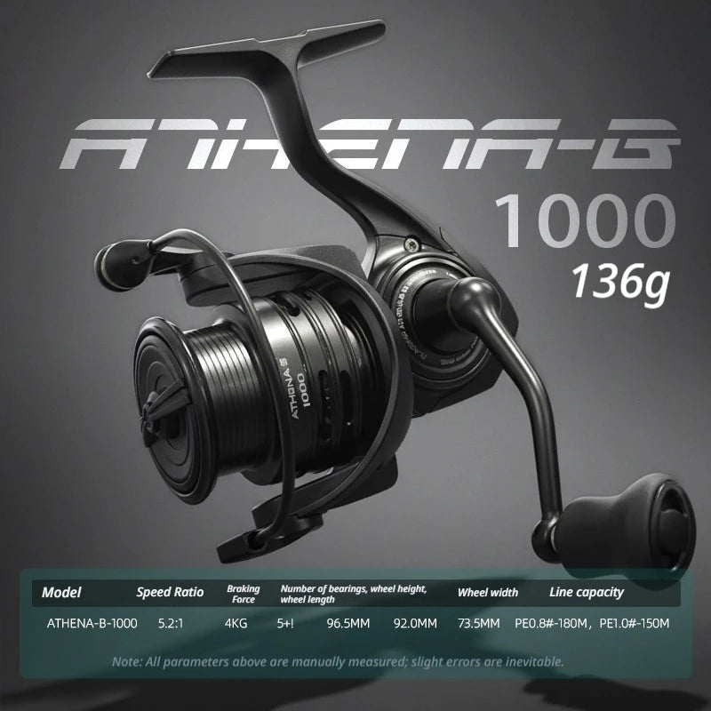 Bearking 26 New Athena Spinning Fishing Reel Lightweight Carbon Fiber For Ultralight Lure General Purpose Fishing Angling