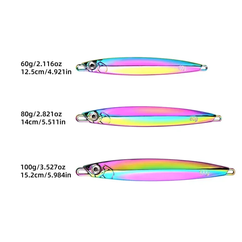 1pc Metal Jig Fihsing Lure Fast Jig 60g 80g 100g Bait Sea Biomimetic Fish Iron Plate Bait Wobbler Fishing Lures Sinking Jigbait