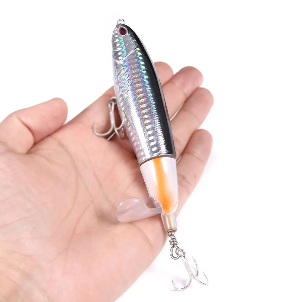 1pcs topwater Popper Propeller Topwater Fishing Lures Artificial Bait Hard Crankbait Wobbler Rotating Tail Fishing Tackl