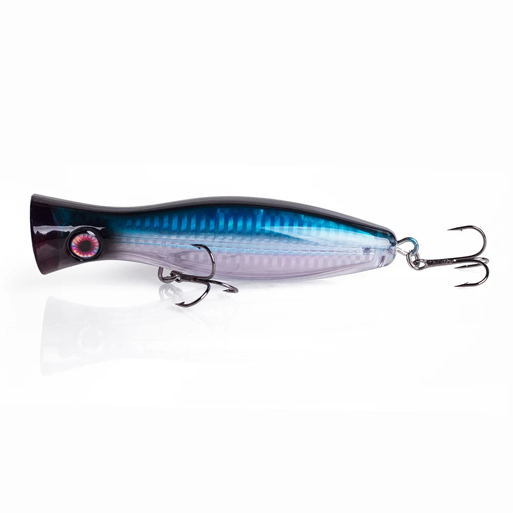 Hanlin Topwater Popper 120mm/40g  Floating Water Trolling Hard Plastic Baits Wobblers Artificial Fishing Lures Bass Pike Tackle