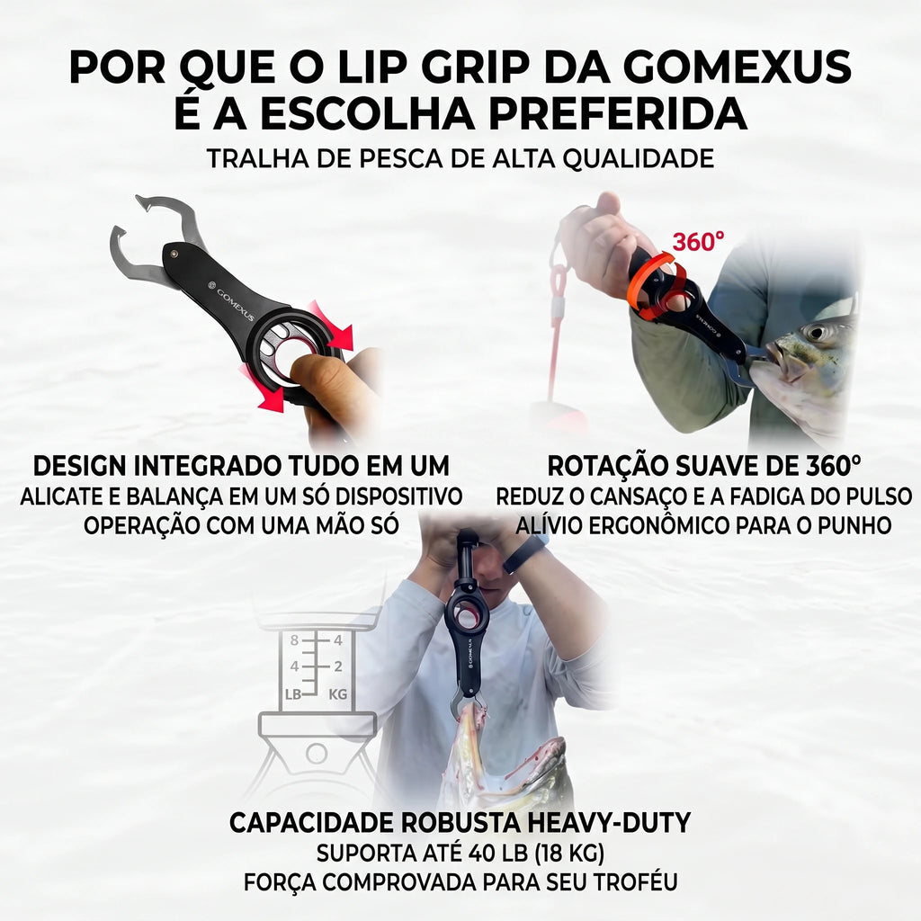 Gomexus Fishing Lip Gripper with Scale Max 40lbs Scale for Safe Handling Fish Easy Hook Removal-Ideal Fishing Gifts for Meng