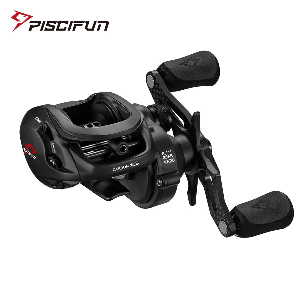 Piscifun Carbon XCS Baitcaster Reel 8kg Drag 156g Baitcasting Fishing Reel 8.1:1 Gear Ratio Dual Brake System Frame Casting Reel