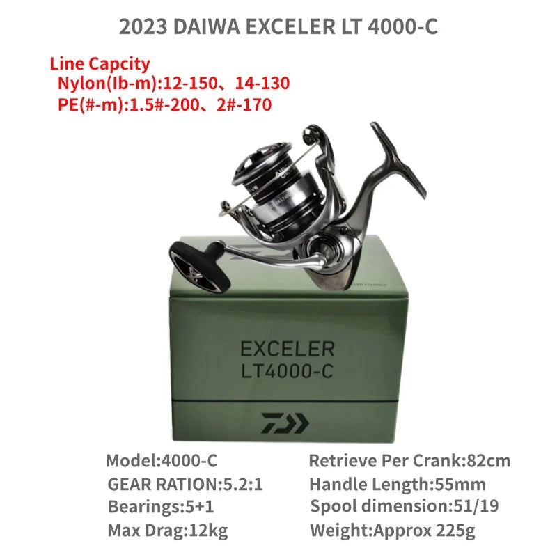 2023 DAIWA EXCELER LT 1000D-XH 2000S-XH 2500 2500D 2500-XH 3000-C 4000D-CXH 5000-C 5000-CXH 6000D Spinning Fishing Reels