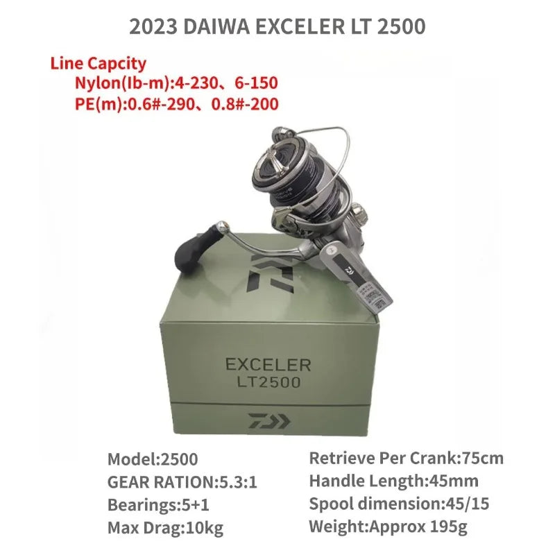 2023 DAIWA EXCELER LT 1000D-XH 2000S-XH 2500 2500D 2500-XH 3000-C 4000D-CXH 5000-C 5000-CXH 6000D Spinning Fishing Reels