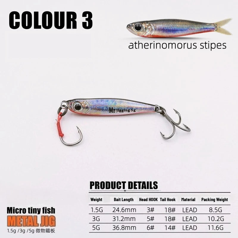 2026 New Micro Metal Jig 3g 5g Mini VIB Lure Sinking Iron Plate Spoon Casting Sequin Baits Ultralight Bass Trout Fishing Gear