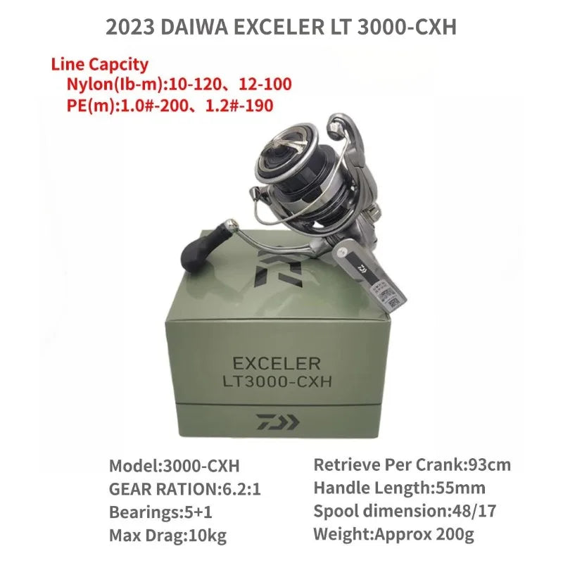 2023 DAIWA EXCELER LT 1000D-XH 2000S-XH 2500 2500D 2500-XH 3000-C 4000D-CXH 5000-C 5000-CXH 6000D Spinning Fishing Reels