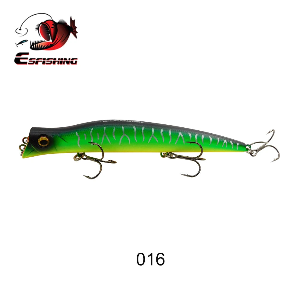 ESFISHING Floating Fishing Lures Surface Popper Darter King 13cm 17.5g Two Dive Professional Hard Baits Top Water