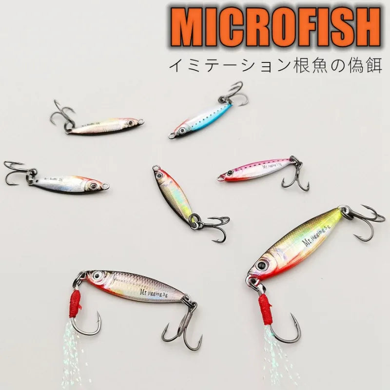 Micro Sized Iron Plate Bait 1.5/3/5g 3D Mini VIB Lure Metal Cast Jig Spoon Pesca Fish Micro Sequin Fishing Lures Artificial Bait