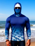 2026 Summer Best-selling Men's Fishing Outfit for Outdoor Sports Sun Protection Relaxation Comfort Softness 3D Wave Pattern Prin