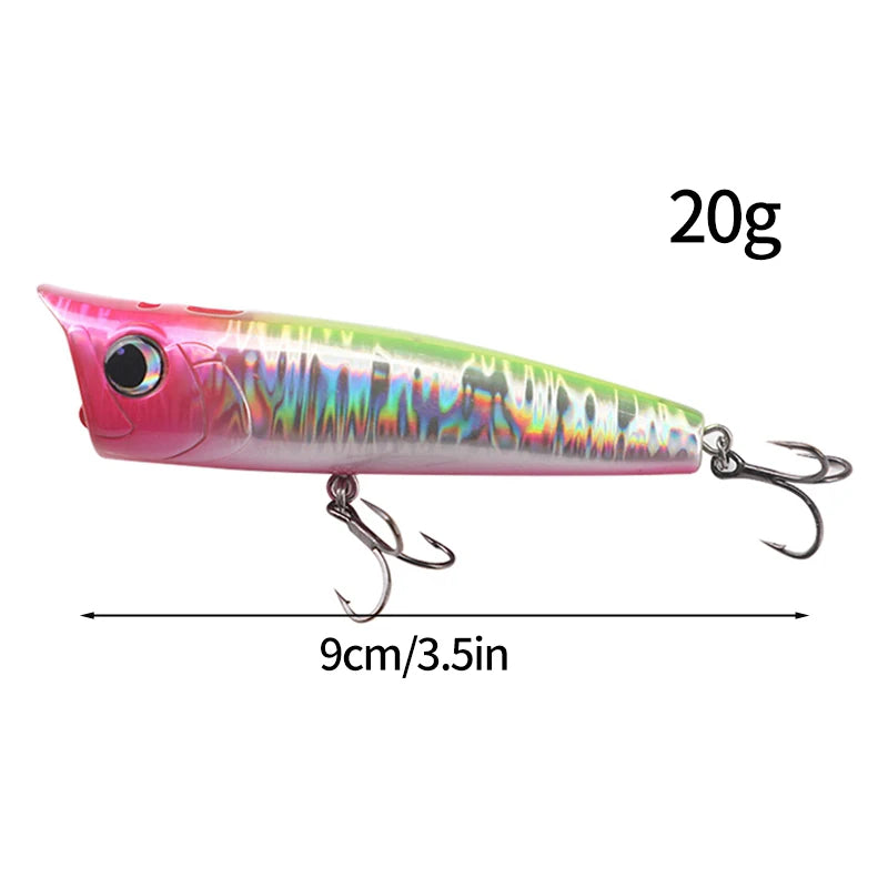 1pc Popper Mare Spinning Fishing Lures15/20g Topwater Popper Artificial Hard Baits Saltwater Topwater Bait for Bass Pike Lures