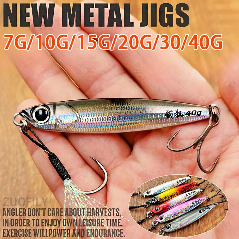 Ultra Far Throw Iron Plate Bait Drift Down Fishing Metal Jig Bait Sea Bass Mackerel Tilapia Sequin Shore Throwing Fishing Lures