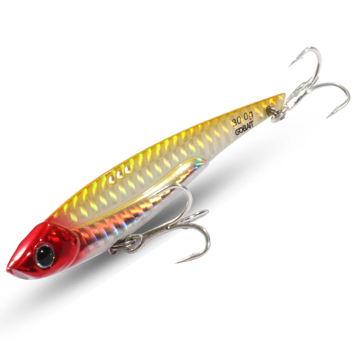 GOBAIT VIB Fishing Lure 20g 25g 30g Metal Jig Sinking Blade Treble Hook Spinner Spoon Cast RATION Carbon Steel Tackle Hard Bait