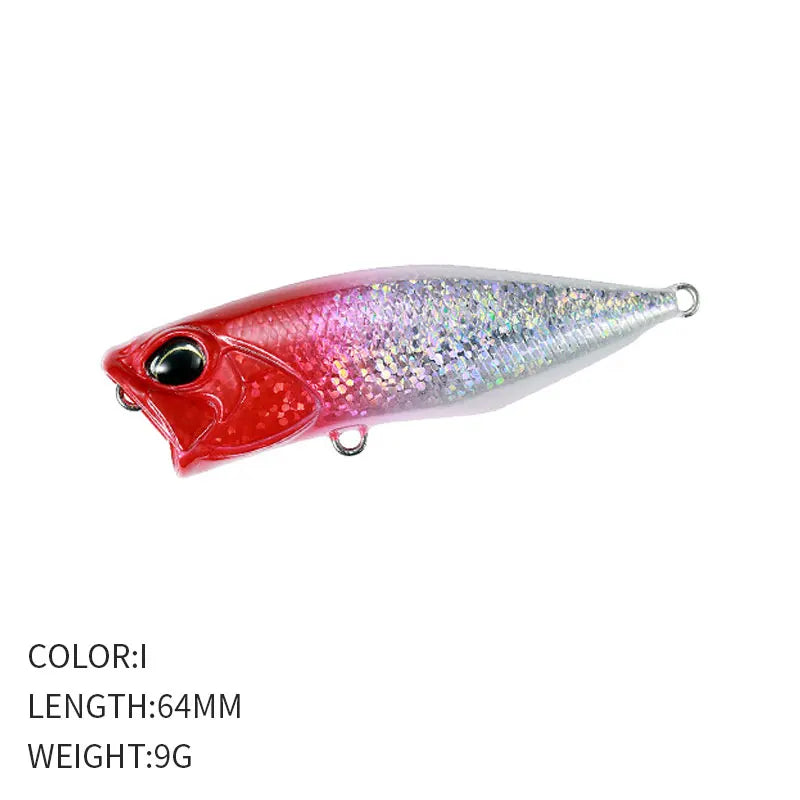 1pcs Fishing Lures Topwater Popper Bait 64mm 9G Hard Bait Artificial Wobblers Plastic Fishing Tackle Fishing Accessorie