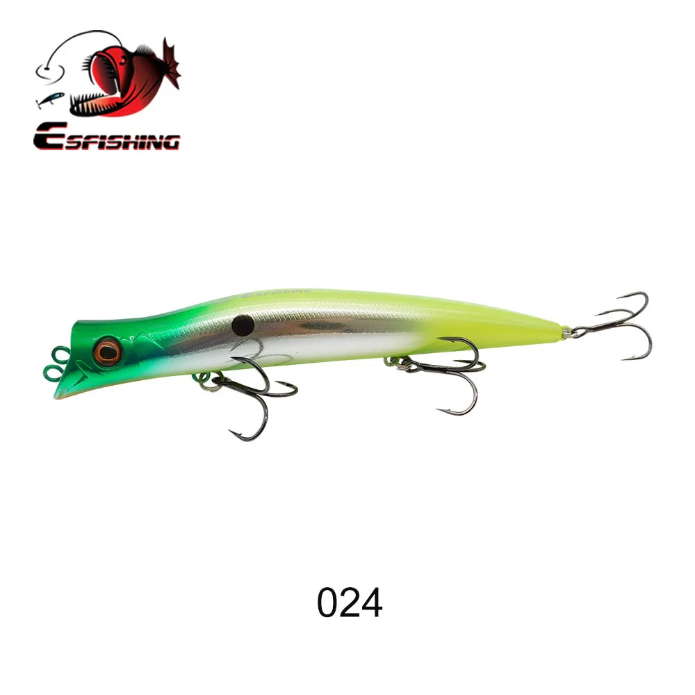 ESFISHING Floating Fishing Lures Surface Popper Darter King 13cm 17.5g Two Dive Professional Hard Baits Top Water