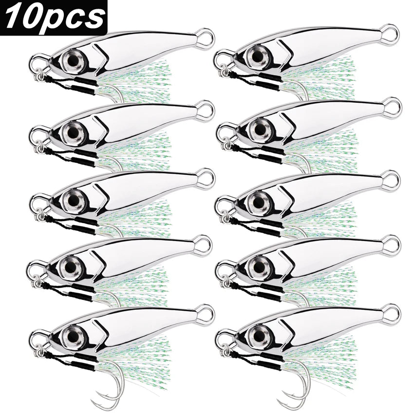 10pcs Zinc Alloy Fishing Lures 3D Eyes Metal Jig Lures Spinning Baits Sinking Minnow Baits Fishing Tackle 30g 40g 60g 80g