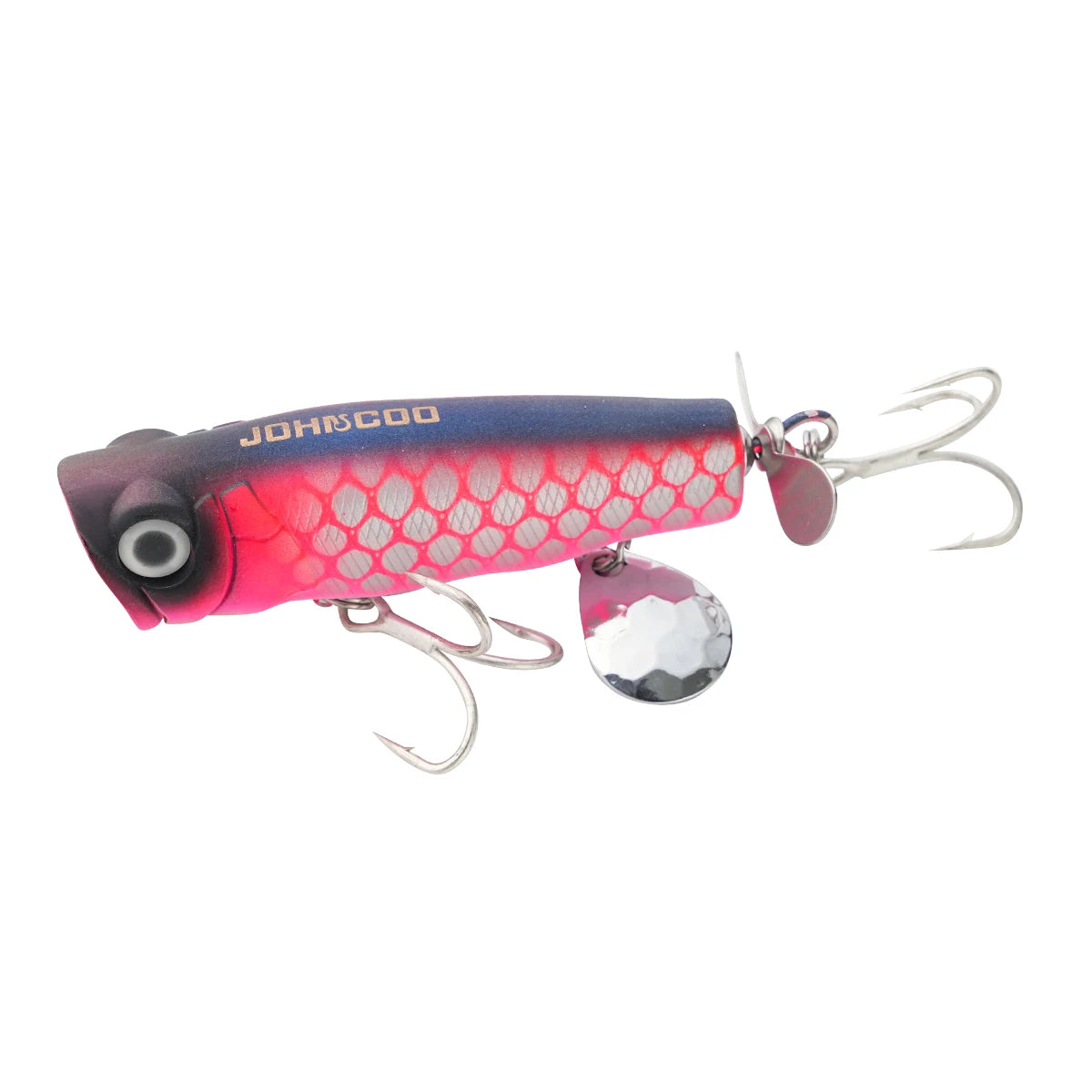 Johncoo 8cm  14g Popper fishing lure Floating Lure Topwater lure Wobblers bait Bass bait with Propeller