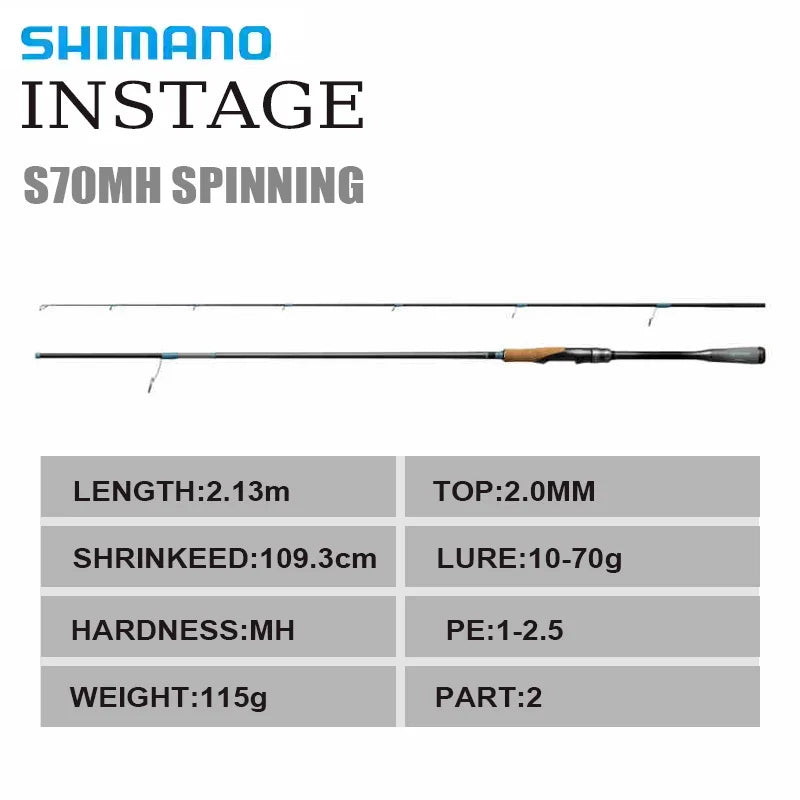 SHIMANO 2024 New INSTAGE Sea Bass 2 Section Supercast Spinning Casting Sea Fishing Rod Saltwater Max Lure 130g CI4+ SIC Ring