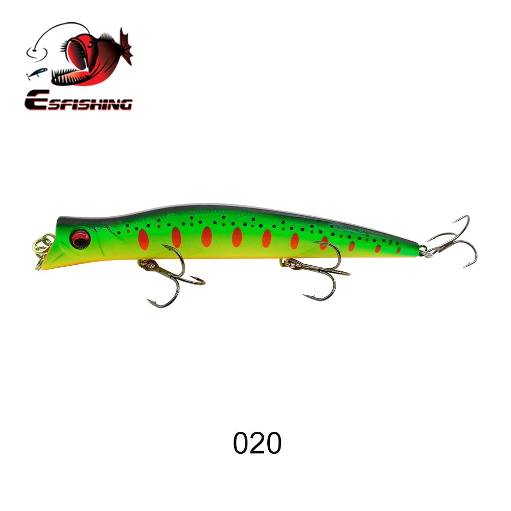 ESFISHING Floating Fishing Lures Surface Popper Darter King 13cm 17.5g Two Dive Professional Hard Baits Top Water
