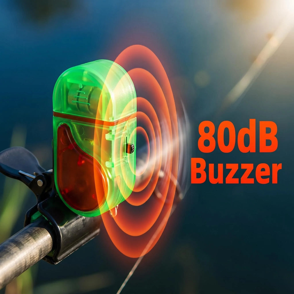 1/2Pcs Clip‑on Fishing Bite Alarm LED Sound Flash Buzzer Silicone Anti‑scratch Clip Night Fishing Alert Bell for Fishing Rod
