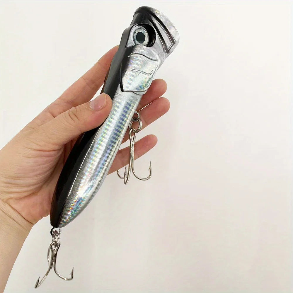 Giant Popper Topwater Lure - 7.28inch/106g Heavy-Duty Saltwater Fishing Look Realistic Popping /Plug - Long Cast for Bass