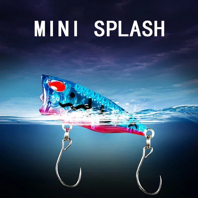 New 1pcs 4cm 3g mini Popper Hard Bait Minnow Fishing Lure Crankbait Wobbler Tackle Isca Poper Floating Top Water pike Lures