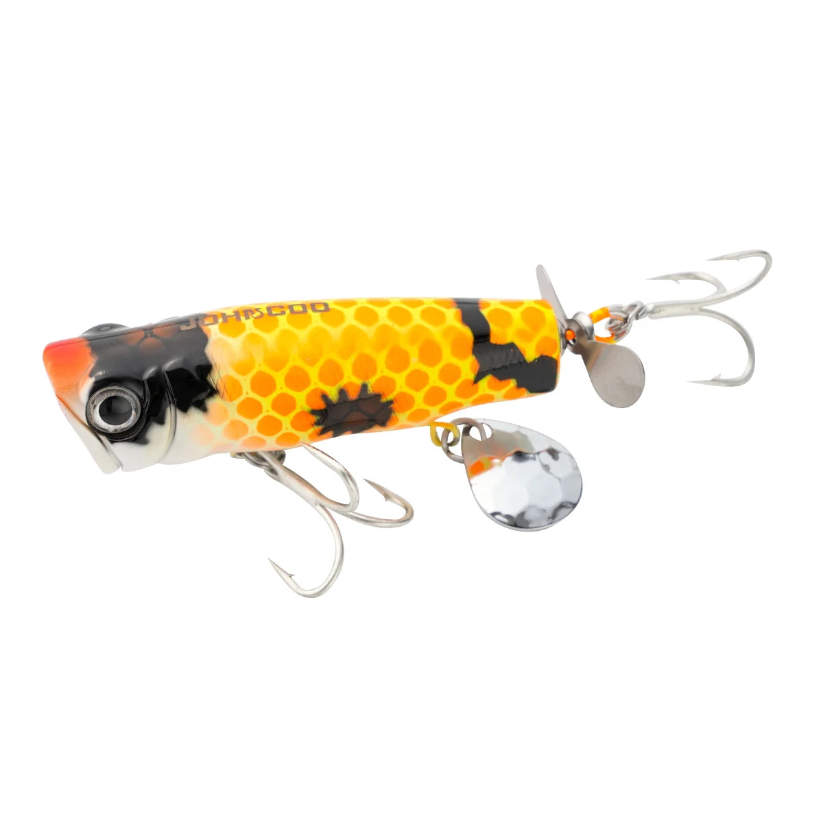 Johncoo 8cm  14g Popper fishing lure Floating Lure Topwater lure Wobblers bait Bass bait with Propeller