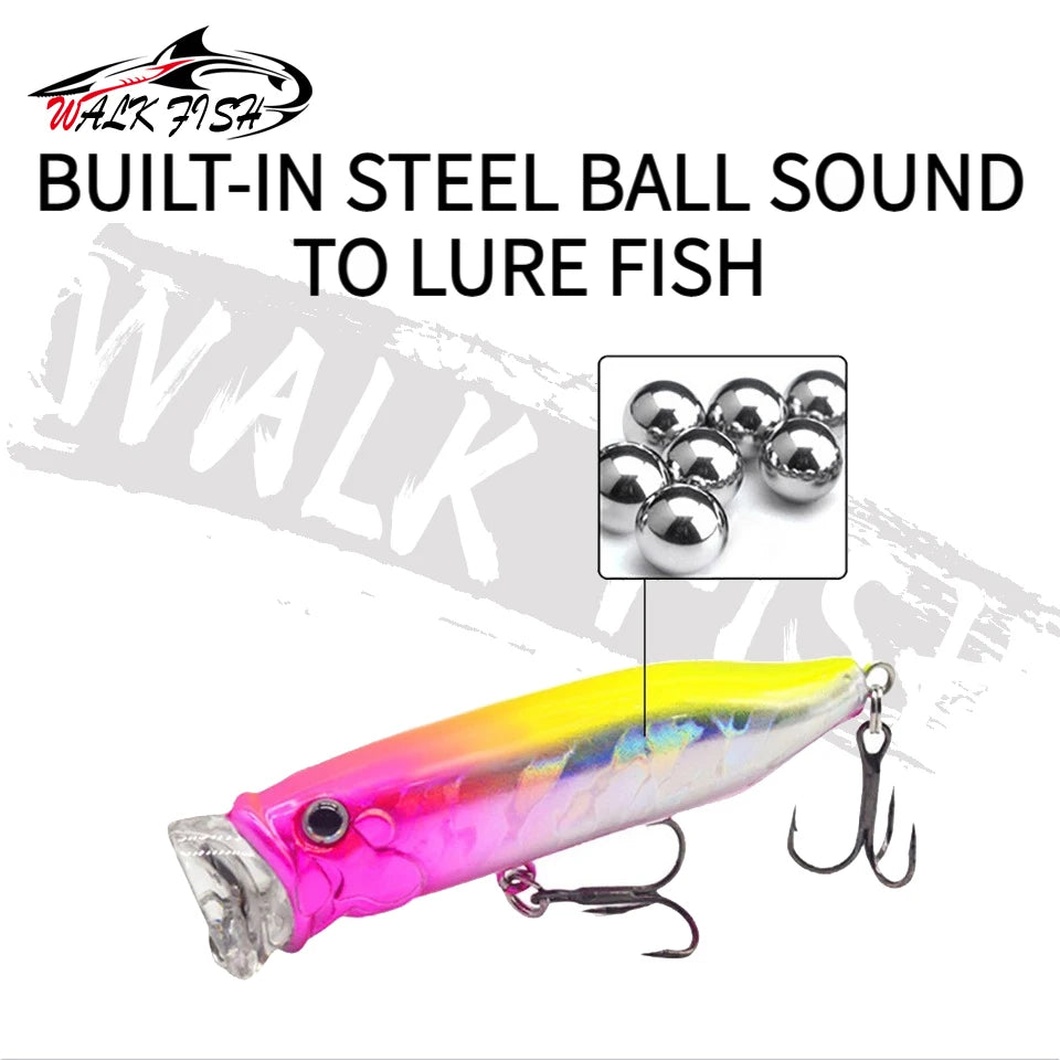 WALK FISH 7cm 10g Topwater Bait Wave Popper Lure Simulation Fishing Artificial Hard Bait Wobblers Surface Lures Fishing Tackle