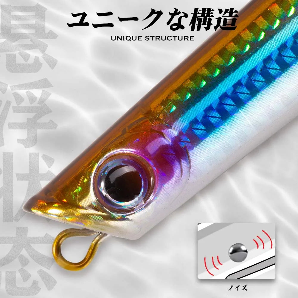 Hunthouse Surface Popper Floating Fishing Lure 130mm 30g Topwater Hard Bait Walk The Dog Saltwater For Tuna Fish Tackle