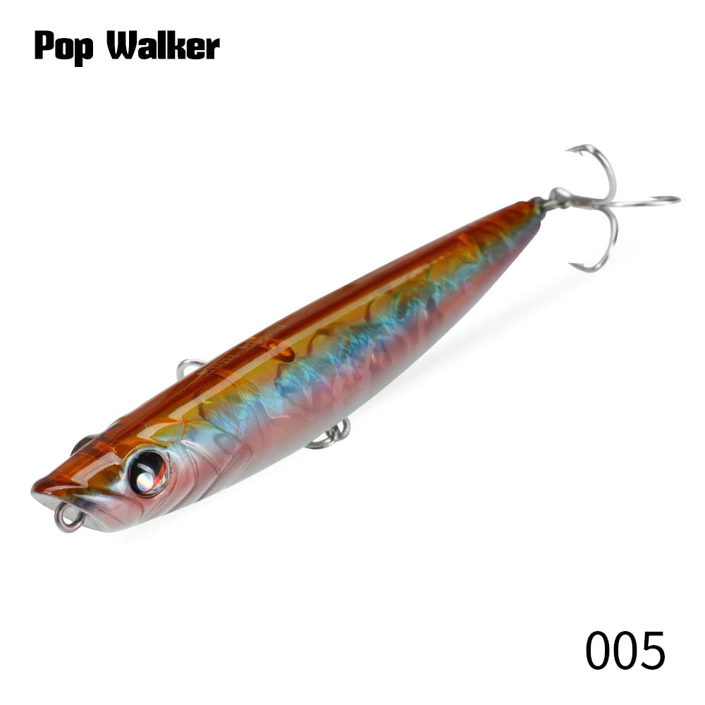 Hunthouse Popper Pencil Fishing Lure Pop Walker Topwater Floating Hard Bait 90mm/11.6g Surface WTD Saltwater Bass Fish Tackle