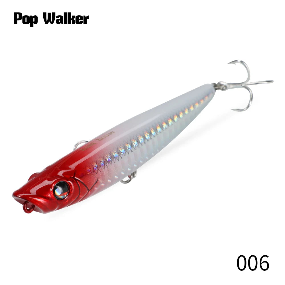 Hunthouse Popper Pencil Fishing Lure Pop Walker Topwater Floating Hard Bait 90mm/11.6g Surface WTD Saltwater Bass Fish Tackle