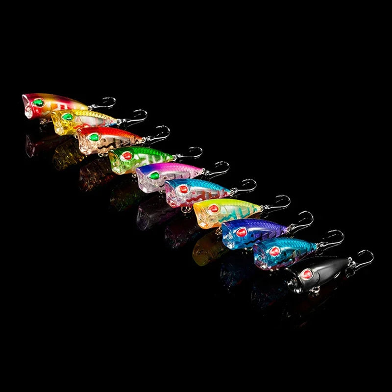 New 1pcs 4cm 3g mini Popper Hard Bait Minnow Fishing Lure Crankbait Wobbler Tackle Isca Poper Floating Top Water pike Lures