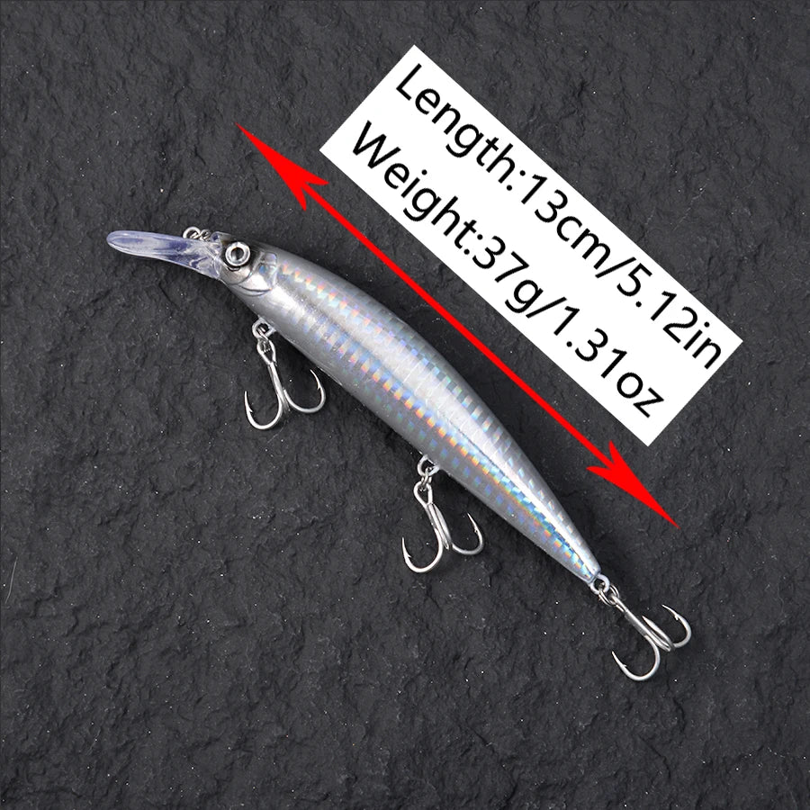 6PCS Heavy Weight Minnow Sinking Jerkbait Longcast Fishing Lures Saltwater Hard Bait Artificial Wobblers For Trolling Sea Bass