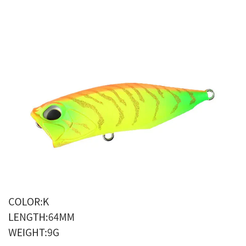 1pcs Fishing Lures Topwater Popper Bait 64mm 9G Hard Bait Artificial Wobblers Plastic Fishing Tackle Fishing Accessorie