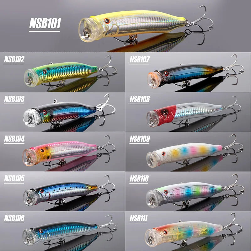 Noeby Feed Popper Fishing Lure 100 120 150mm Topwater Wobblers  9246 Hard Artificial Baits Topwater Saltwater Fishing Lures