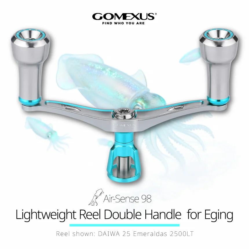 Gomexus 98mm Double Reel Handle with Aluminum Knob 20mm Shimano Sephia Vanford Daiwa Emeraldas Exsit Egging Fishing Air-Sense98