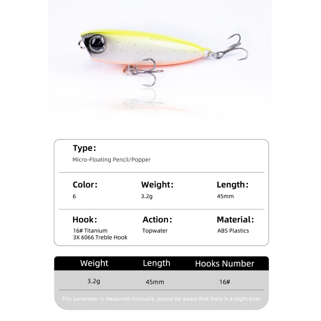 OUTKIT 2025 3.2g Floating Pencil Fishing Lure Top Water Dog Hard Lures Baits Wobbler Artificial Hard Bait Fishing Tackle Pesca