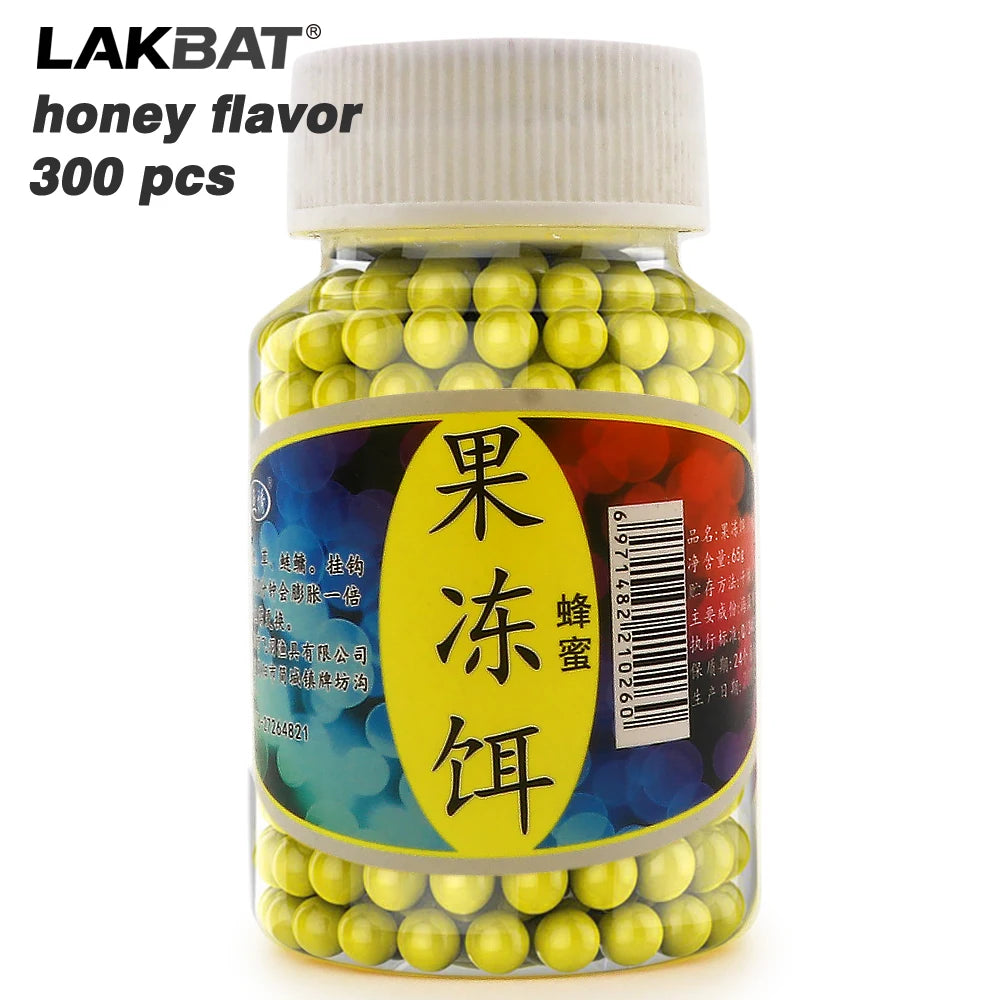 LAKBAT 300PCS Jelly Lure Fishy Aroma Soft Egg Bait Carp Fishing Attractant String Hook Pill Fishing Tackle Pesca Outdoor Goods