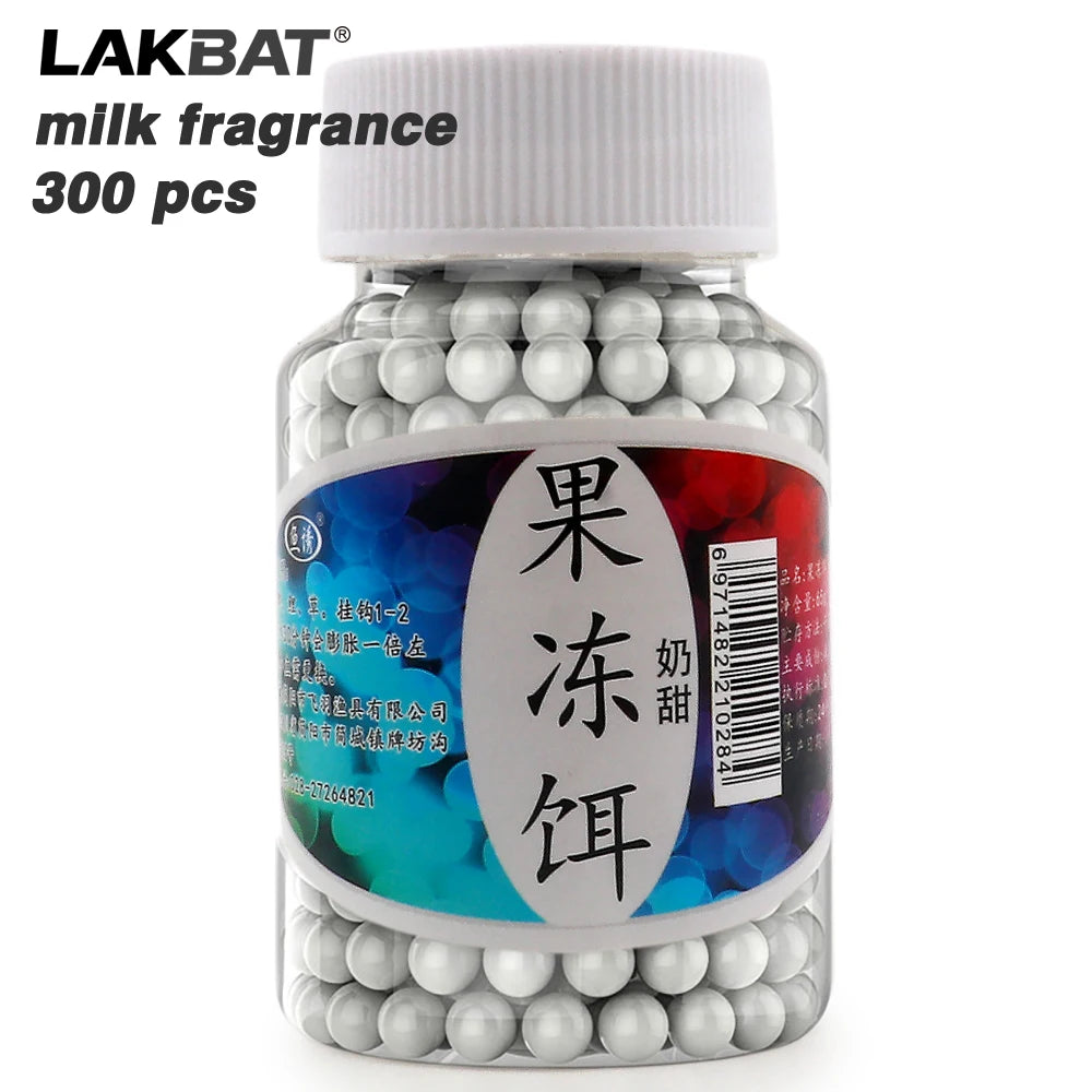 LAKBAT 300PCS Jelly Lure Fishy Aroma Soft Egg Bait Carp Fishing Attractant String Hook Pill Fishing Tackle Pesca Outdoor Goods