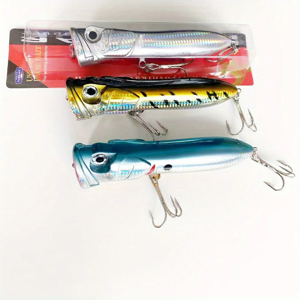 Giant Popper Topwater Lure - 7.28inch/106g Heavy-Duty Saltwater Fishing Look Realistic Popping /Plug - Long Cast for Bass