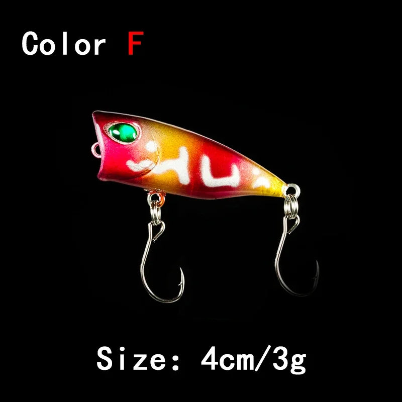 New 1pcs 4cm 3g mini Popper Hard Bait Minnow Fishing Lure Crankbait Wobbler Tackle Isca Poper Floating Top Water pike Lures