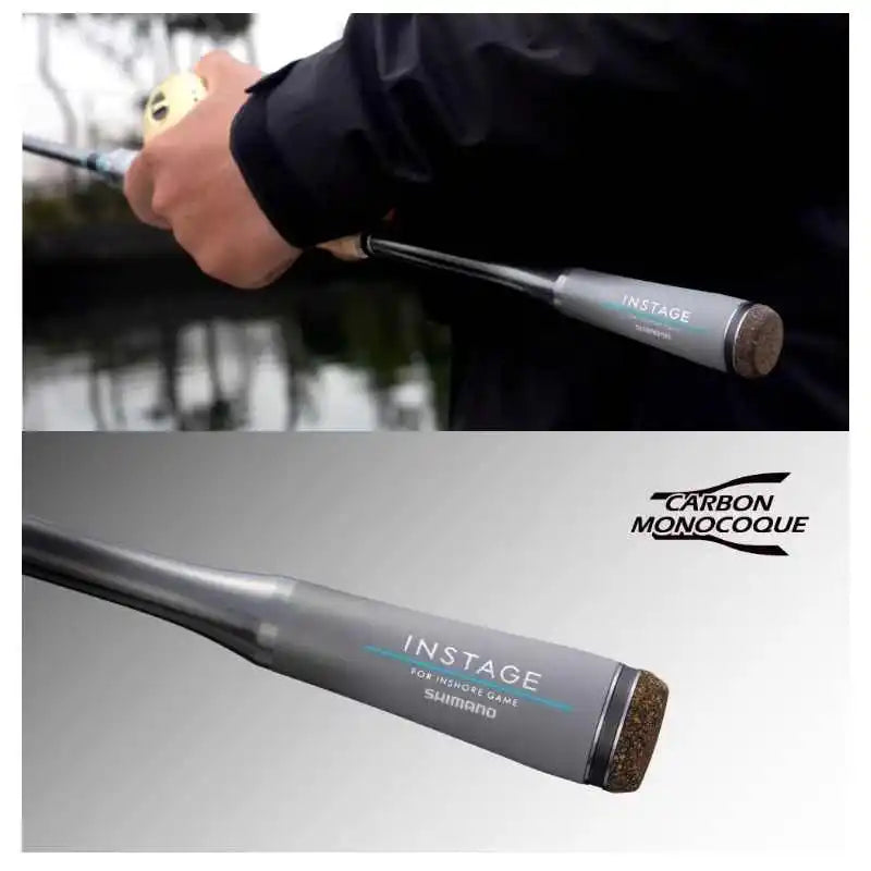 SHIMANO 2024 New INSTAGE Sea Bass 2 Section Supercast Spinning Casting Sea Fishing Rod Saltwater Max Lure 130g CI4+ SIC Ring