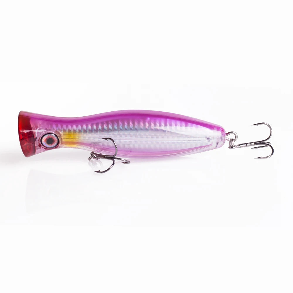 Hanlin Topwater Popper 120mm/40g  Floating Water Trolling Hard Plastic Baits Wobblers Artificial Fishing Lures Bass Pike Tackle