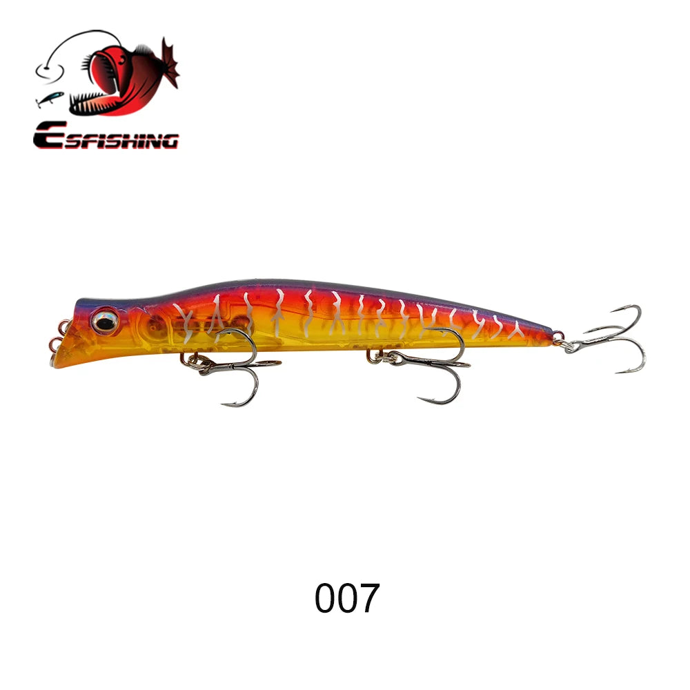 ESFISHING Floating Fishing Lures Surface Popper Darter King 13cm 17.5g Two Dive Professional Hard Baits Top Water