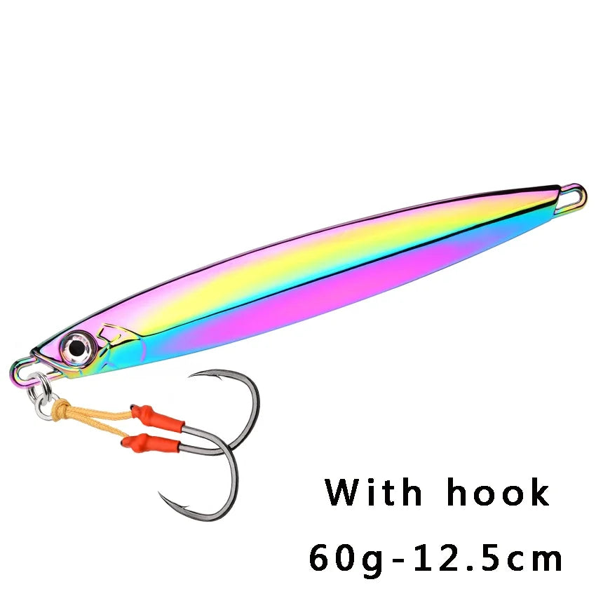 1pc Metal Jig Fihsing Lure Fast Jig 60g 80g 100g Bait Sea Biomimetic Fish Iron Plate Bait Wobbler Fishing Lures Sinking Jigbait