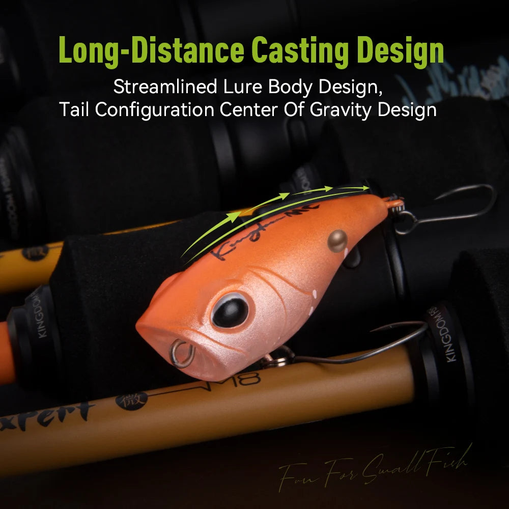 Kingdom Mini Popper Fishing Lure 1.5g 27mm 2.2g 34mm Floating Artificial Baits Topwater Crankbaits For Trout Bass Pike Fishing