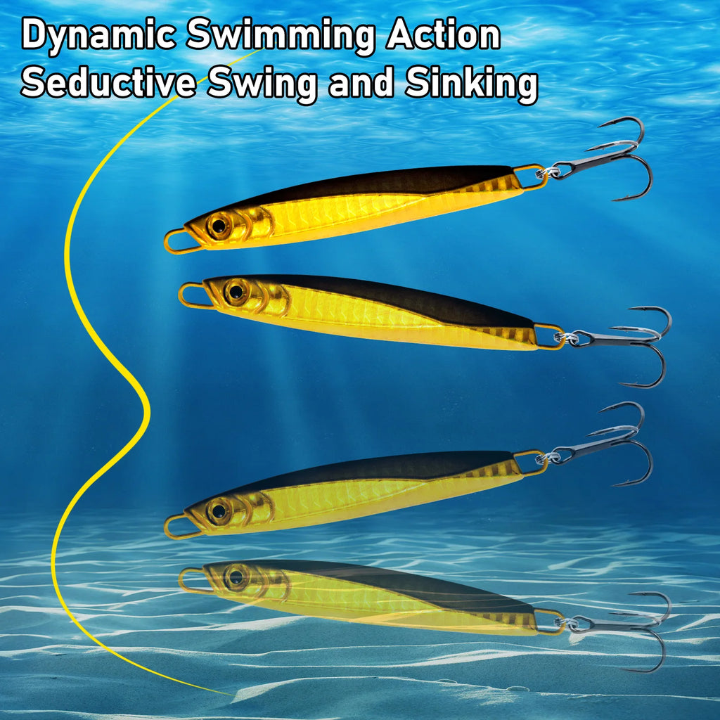 7-56g Sea Fishing Lure Metal Jig Spoon Lure Laser Color Jigging Trolling Long Casting for Sea Trout Mackerel Saltwater